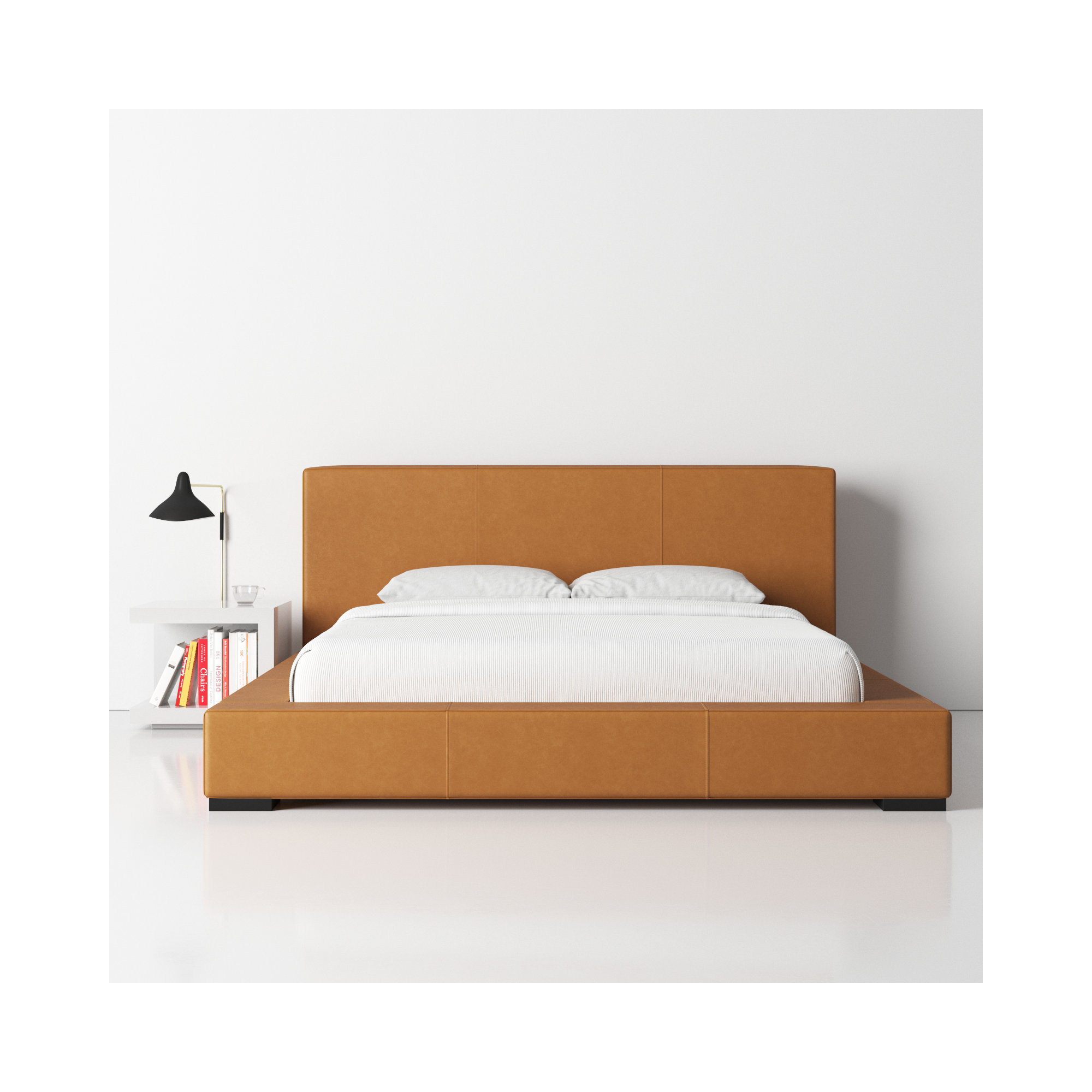 Dorine Leather Bed, Queen