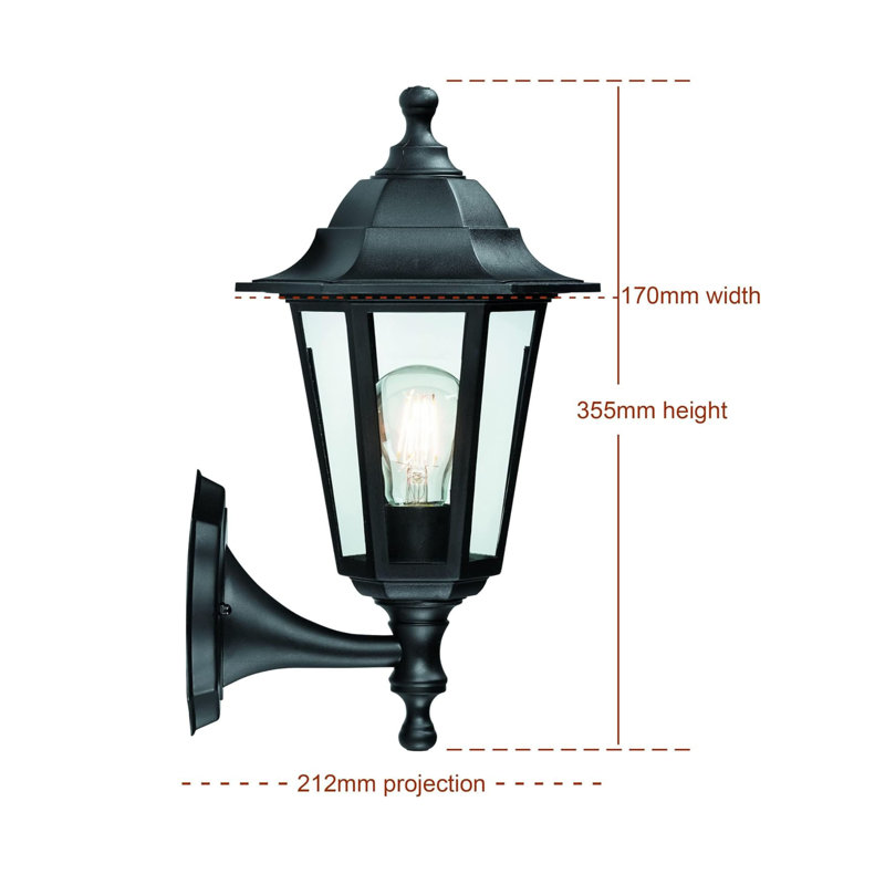 Matte Black 35.5cm H Outdoor Wall Lantern