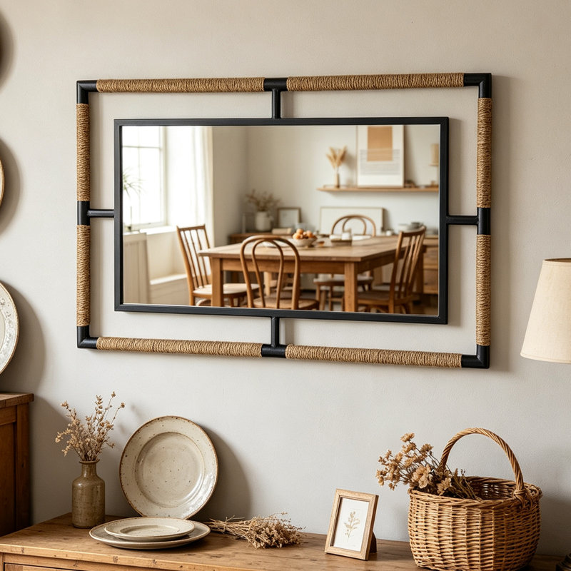 Mirror Iron Rectangle Wall Mirror