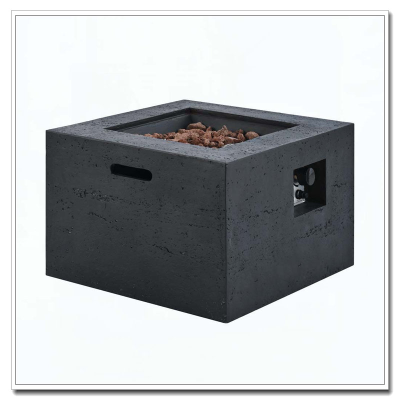 Outdoor Square Fire Pit, Black