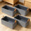 Paquet de 4 grandes paniers de rangement pour garde-robe pour tablettes, paniers en tissu de 17 po x 12 po x 10 po avec poignées pour l'organisation du garde-robe, structure en métal robuste et conception pliable, gris