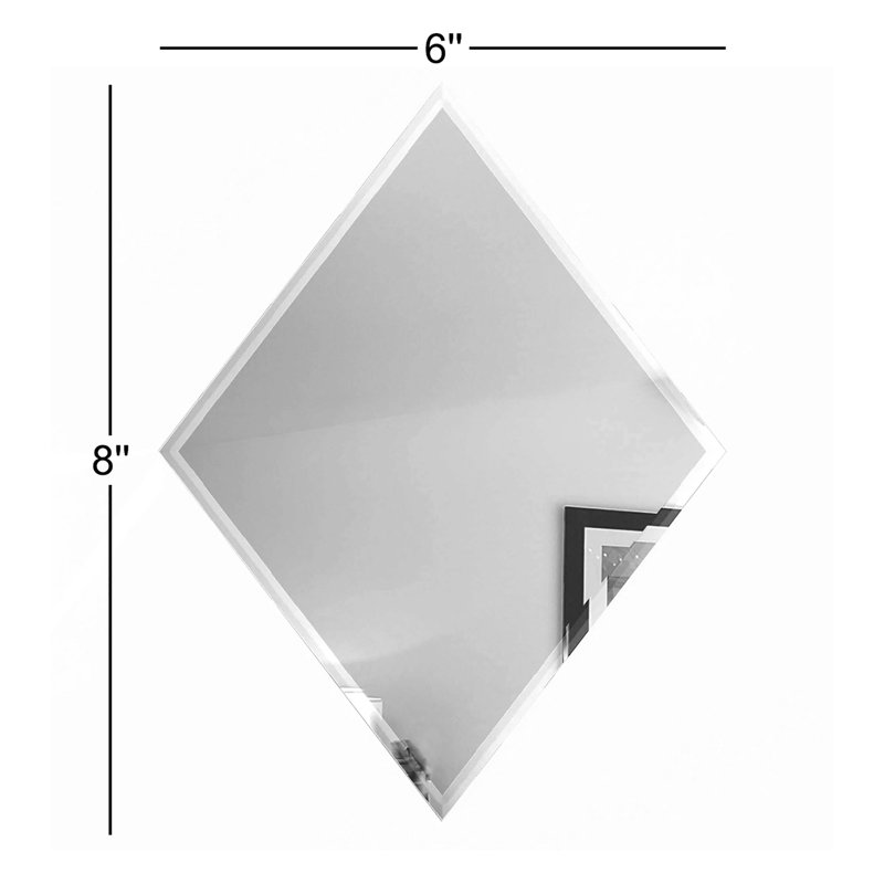Carrelage mural en verre biseauté à miroir 6 "x 8" Reflections, Graphite