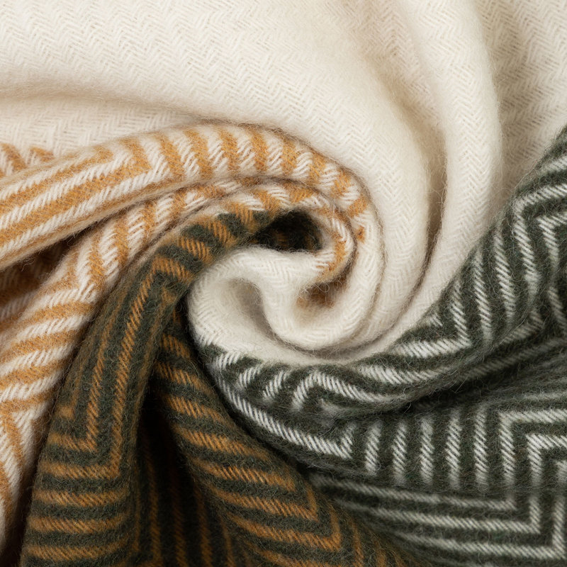 Merino Wool Blanket Gurekam, Yellow/Green