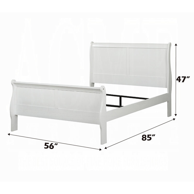 Louis Philippe Bed, Full / Double, White