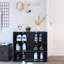 Rangement à chaussures à DEL avec verre noir, porte en verre élégante et fonctionnelle, unité
