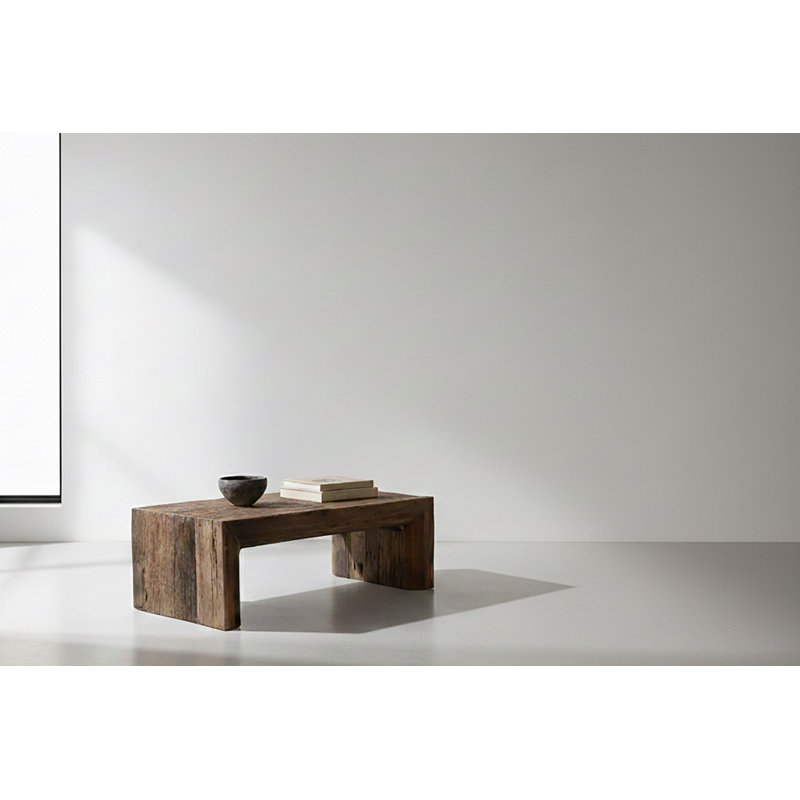Table basse en bois naturel H 16 po L 48 po