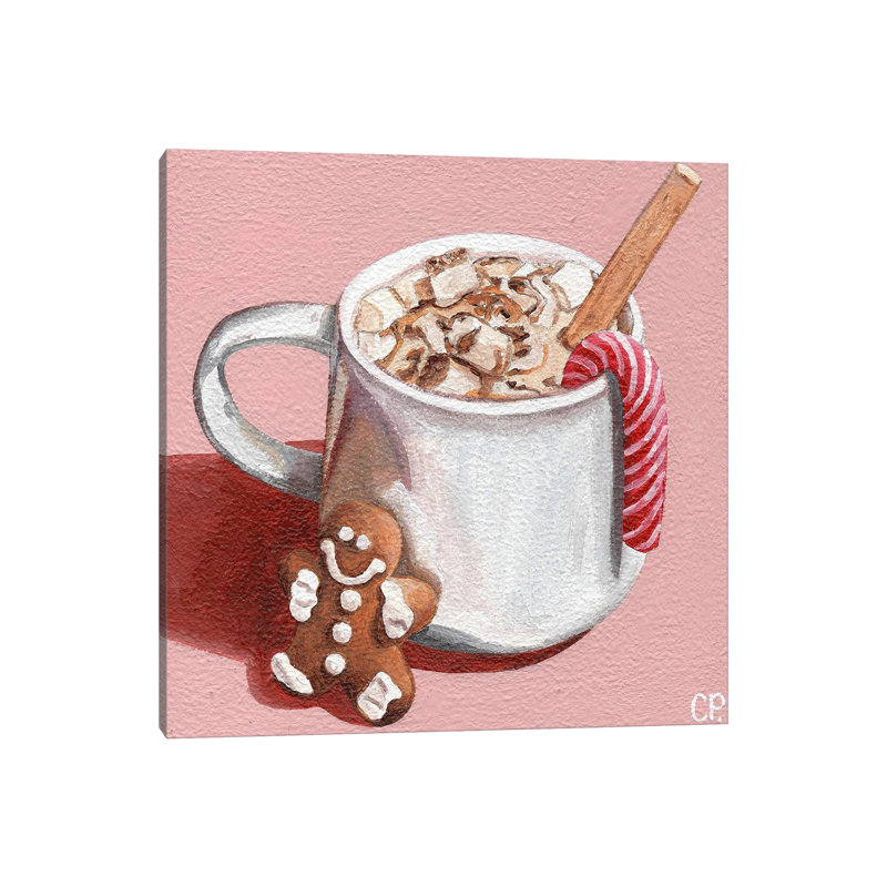 Festive Hot Choc - reproduction d'art murale - toile tendue, 12" H x 12" W, Toile tendue, Ne s’applique pas