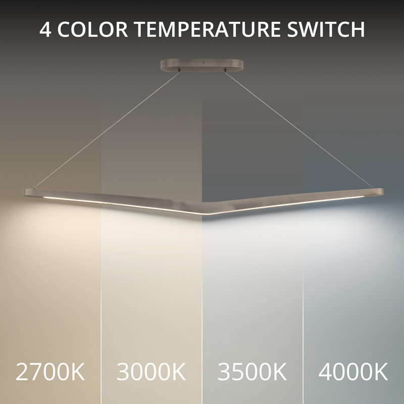 Alleron LED Linear Pendant, Brushed Nickel, 2700K