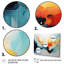 Bleu et orange, vagues abstraites colorées III - peinture abstraite, art mural multi-panneaux