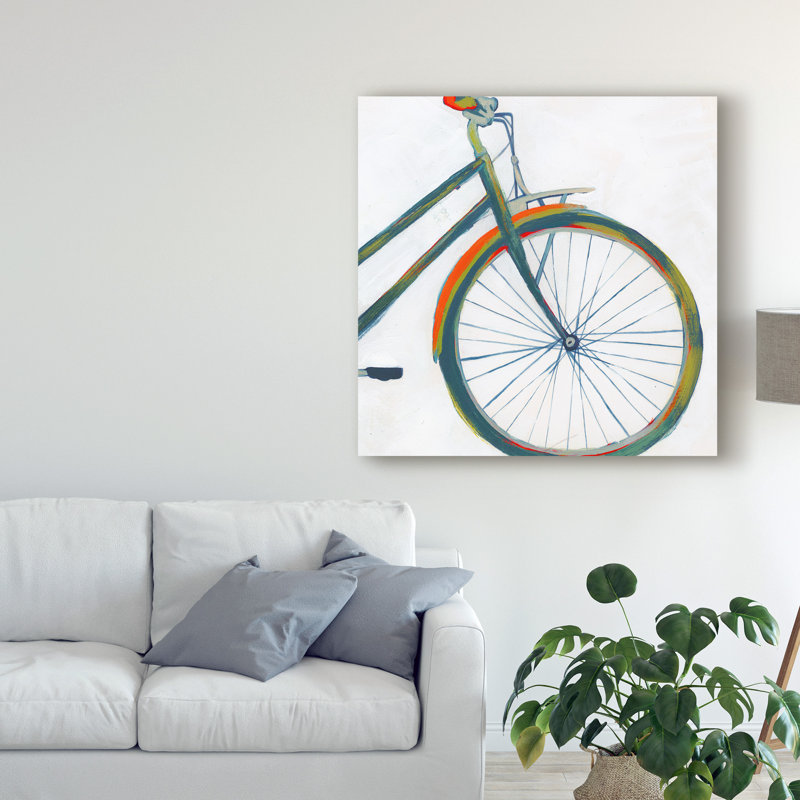 « bicycle diptych ii », reproduction de peinture à l’acrylique sur toile tendue, H 18 po x l 18 po x P 2 po