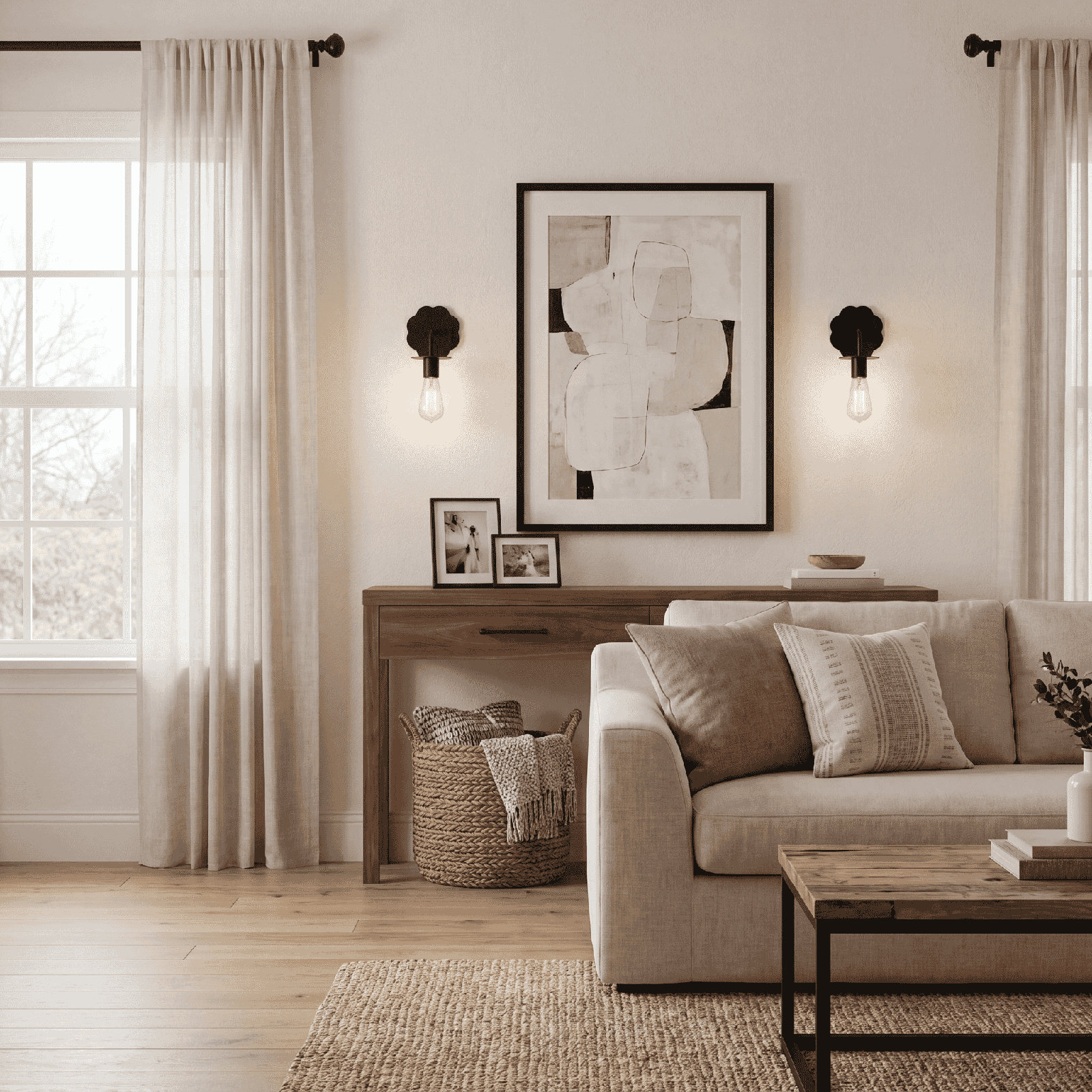 Single Light Dimmable Armed Sconce, Polished Nickel