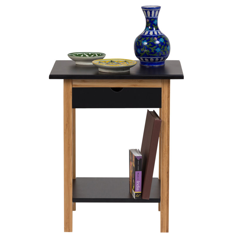Alfie-Thomas End Table with Storage, Black