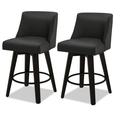 Loriell Swivel Bar & Counter Stools With Solid Wood Frame