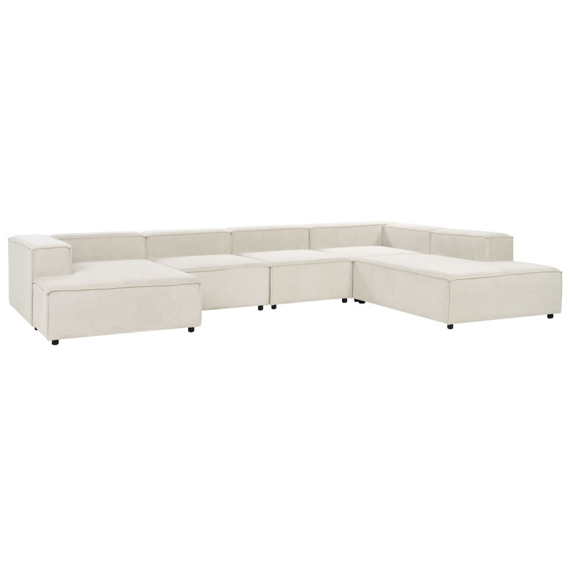 Cayle 5 Seater Corner Sofa , Right Hand Facing, White