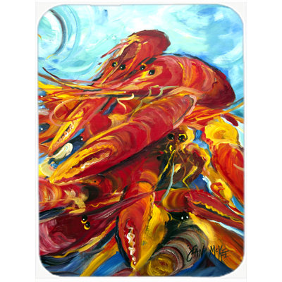 Caroline's Treasures Crawfish Glass Cutting Board