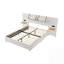Grand lit plateforme avec deux prises de courant, ports de chargement USB et deux coussins de chevet-442106695