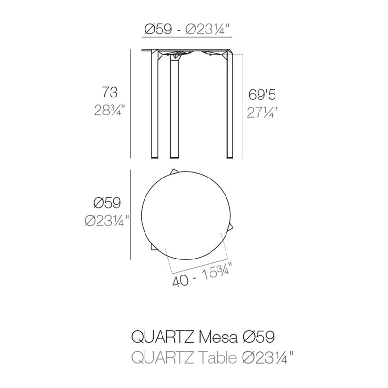 Table de salle à manger en quartz, L 23,25 po x L 23,25 po, Écru