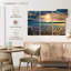 Grand coucher de soleil sur toile 3 pièces-408698749