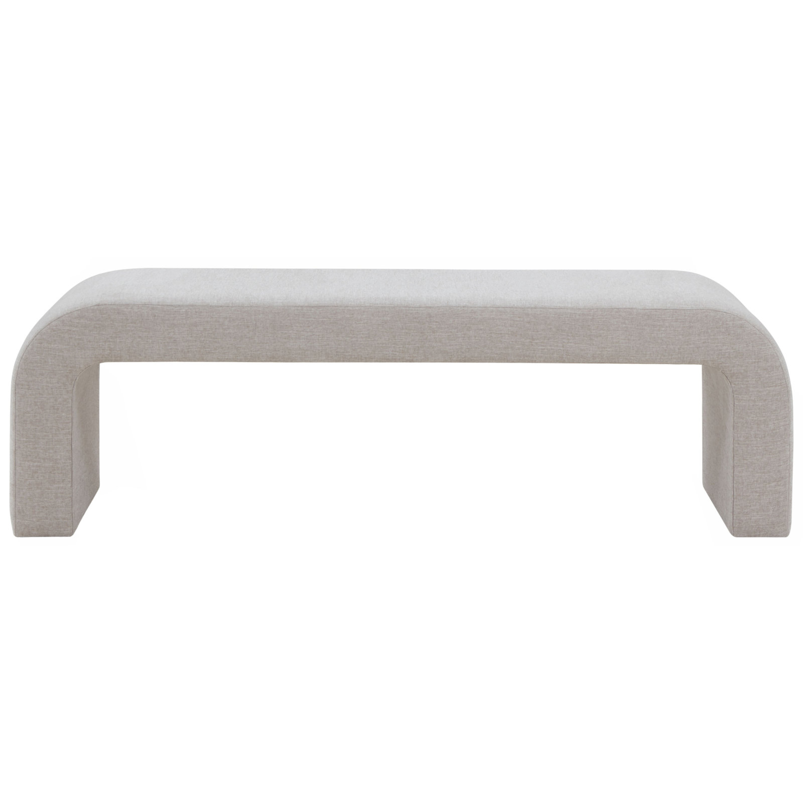 Daine 62" Upholstered Bench, Light Gray Linen