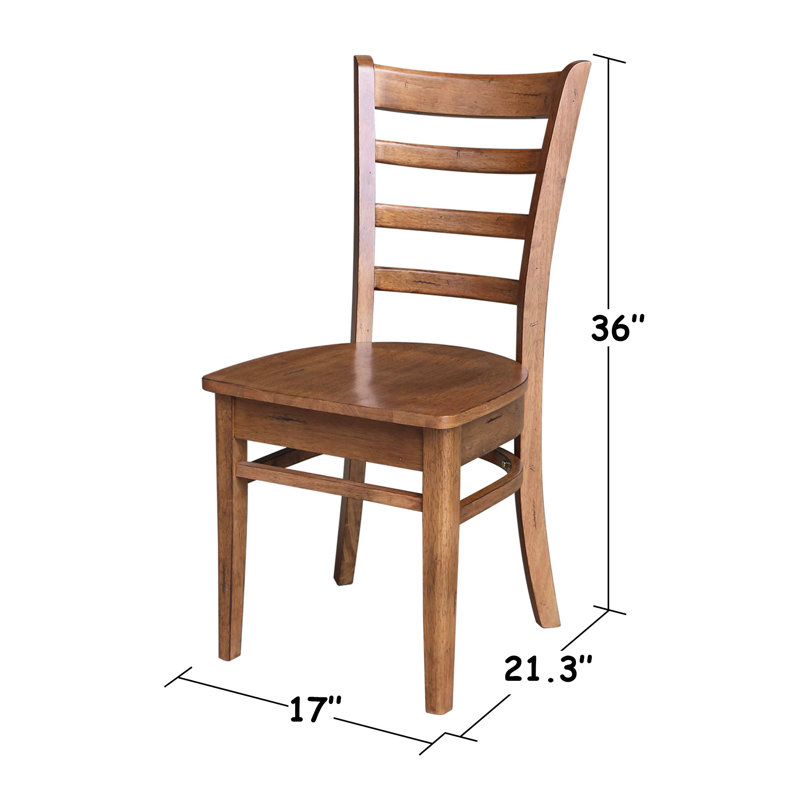 Ensemble de salle à manger extensible en bois massif Echols, Chêne vieilli, 3