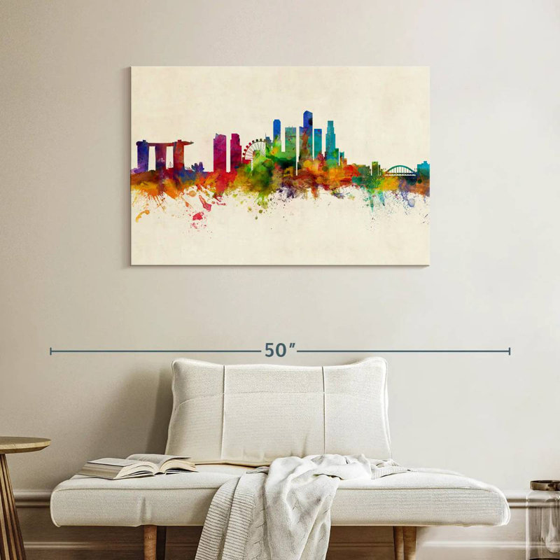 Nicci Singapore Skyline I, 26" H x 39" W