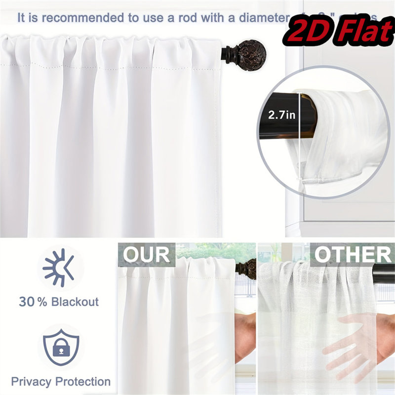 2Pcs Christmas Curtains White Gold Tree with Snow Decorative Window Winter Holiday Themed Curtain Panels Gift Boxes for Living Room Bedroom Kitchen Home Decor Rod Pocket Light Filtering Drapes