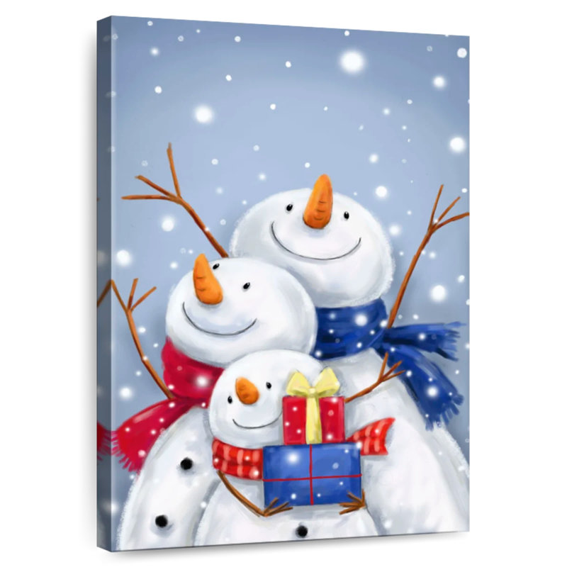 Trois bonhommes de neige Lelend II, H 12 po x l 8 po