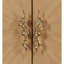 Natural Oak Sunburst Pattern & Taupe Champaign Finish Console Cabinet