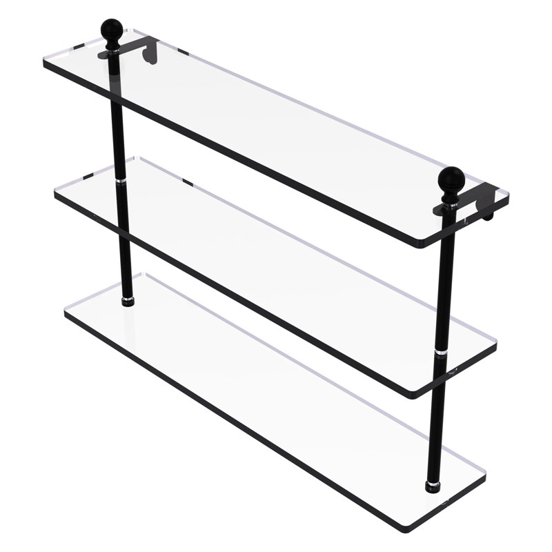 Morosini 3 Piece Tiered Shelf, 22", Matte Black