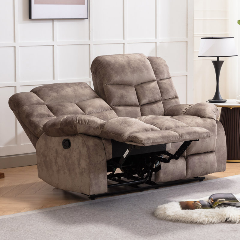 2-Piece Manual Reclining Living Room Set, Light Brown
