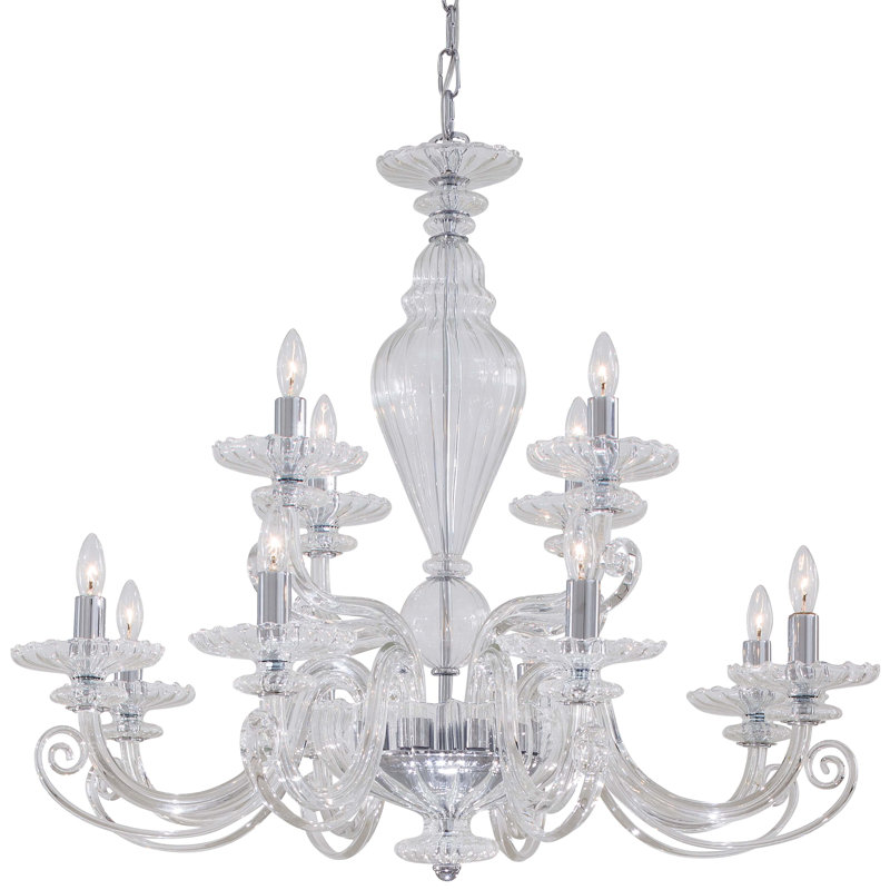 Lustre à niveaux 12 lumières façon bougie