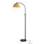 Lampe sur pied réglable à arc avec abat-jour plissé tissé, lampe sur pied en métal, lampe de lecture rustique de ferme (noir)-130462939