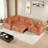 L-shaped Convertible Sectional Sofa With Pull-out Bed, Cup Holders, 3 Pillows And Ample Storage Space-791949170
