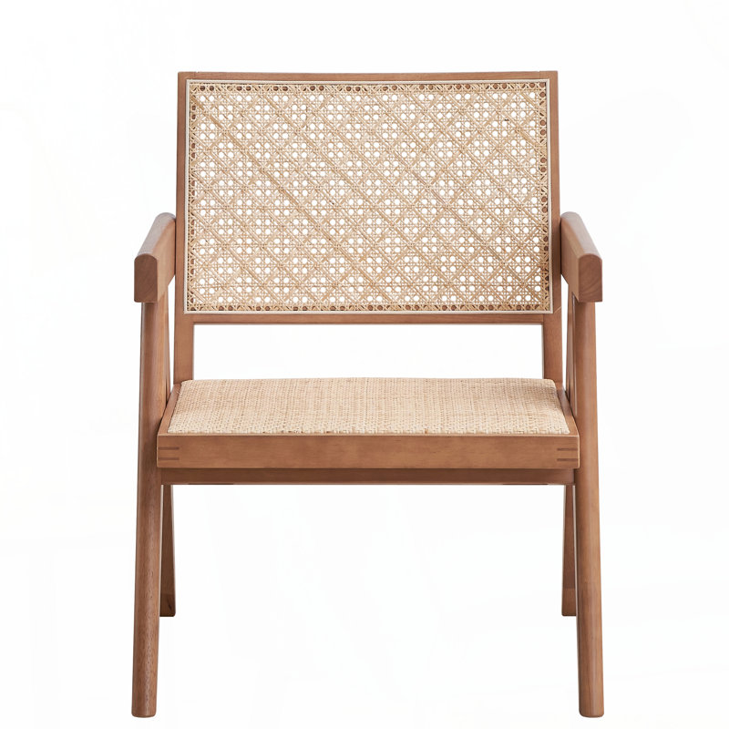 Fauteuil d'appoint beige et naturel