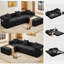 Canapé surdimensionné en L 107 po 7-en-1 en velours côtelé de 107 po, canapé-lit surdimensionné à 4 places, sans assemblage, configurable et convertible avec poches latérales-1370537619