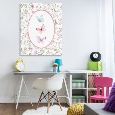 Delicate Florals & Butterfly Canvas, design by Christine Simpson Art