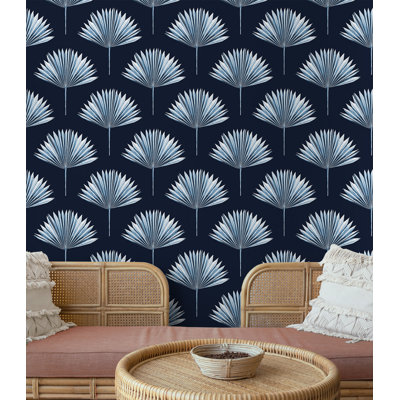 Shila Tropical Fan Palm 18' L x 20.5" W Peel and Stick Wallpaper Roll
