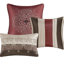 Chambre à coucher - Très grand lit rouge 7 pièces avec broderie et taies d'oreiller-131465206-131465208