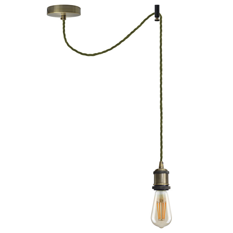 Sneller 1 - Light Single Pendant, Green Brass, No