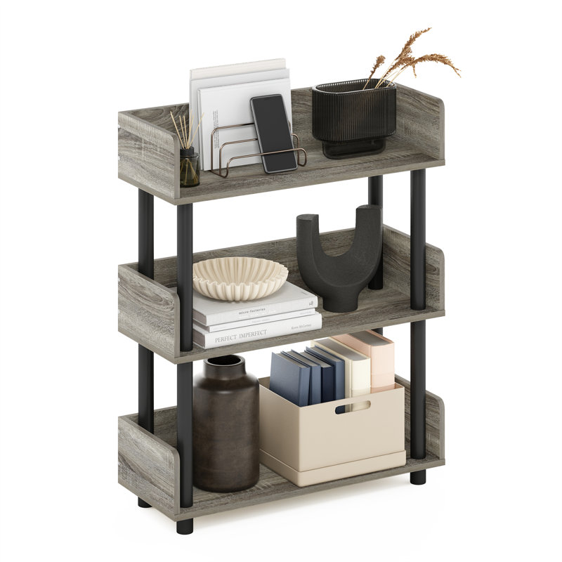 Kishor 59.9cm W Manufactured Wood Storage Rack, French Oak/Black
