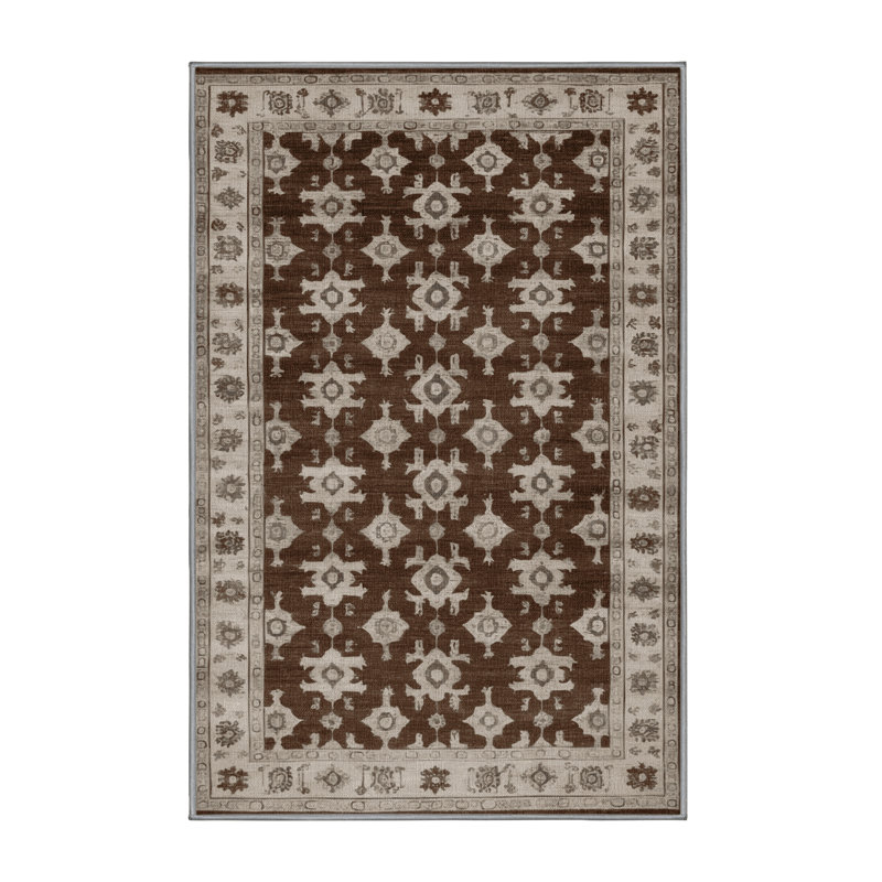 Tapis gris lavable à la machine, Rectangle 5 pi x 7 pi