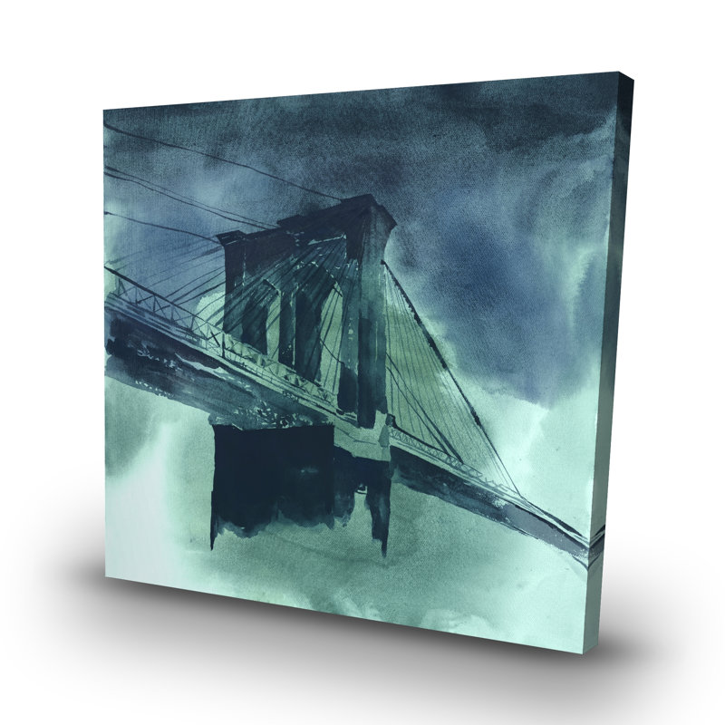 Abstract view of brooklyn bridge - 32"x32" art on canvas