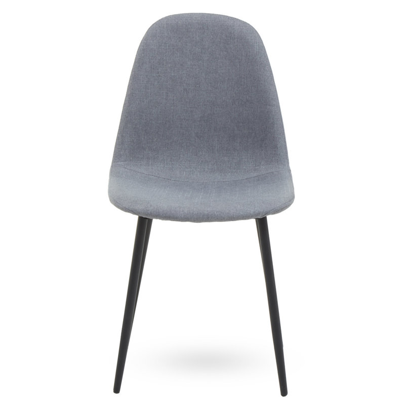 Autrey 47cm H Polyester Blend Upholstered Side Chair, Grey, Black