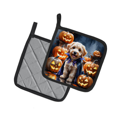 Paire de porte-pots Labradoodle Puppy Halloween