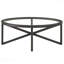 Table basse Mid-Century ovale en verre trempé, table d'appoint Cross X Poplar