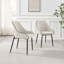 Hadlow Veneer & Metal Round Dining Table With Ophelia Fabric Chairs - Modern Statement Design-421359986-421359756