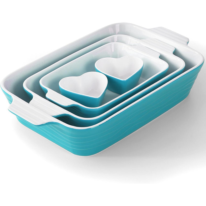 Ceramic Baking Dish Set Turquoise