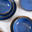 Service de table 12 pièces en grès bleu, service pour 4