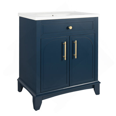 27.8-Inch Bathroom Storage Cabinet With Adjustable Shelves And Durable Moisture-Resistant Construction For Organized Spaces.