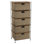 5 Drawer Seagrass Wicker Storage Tower with Handwoven Rattan Design and Strong Metal Frame